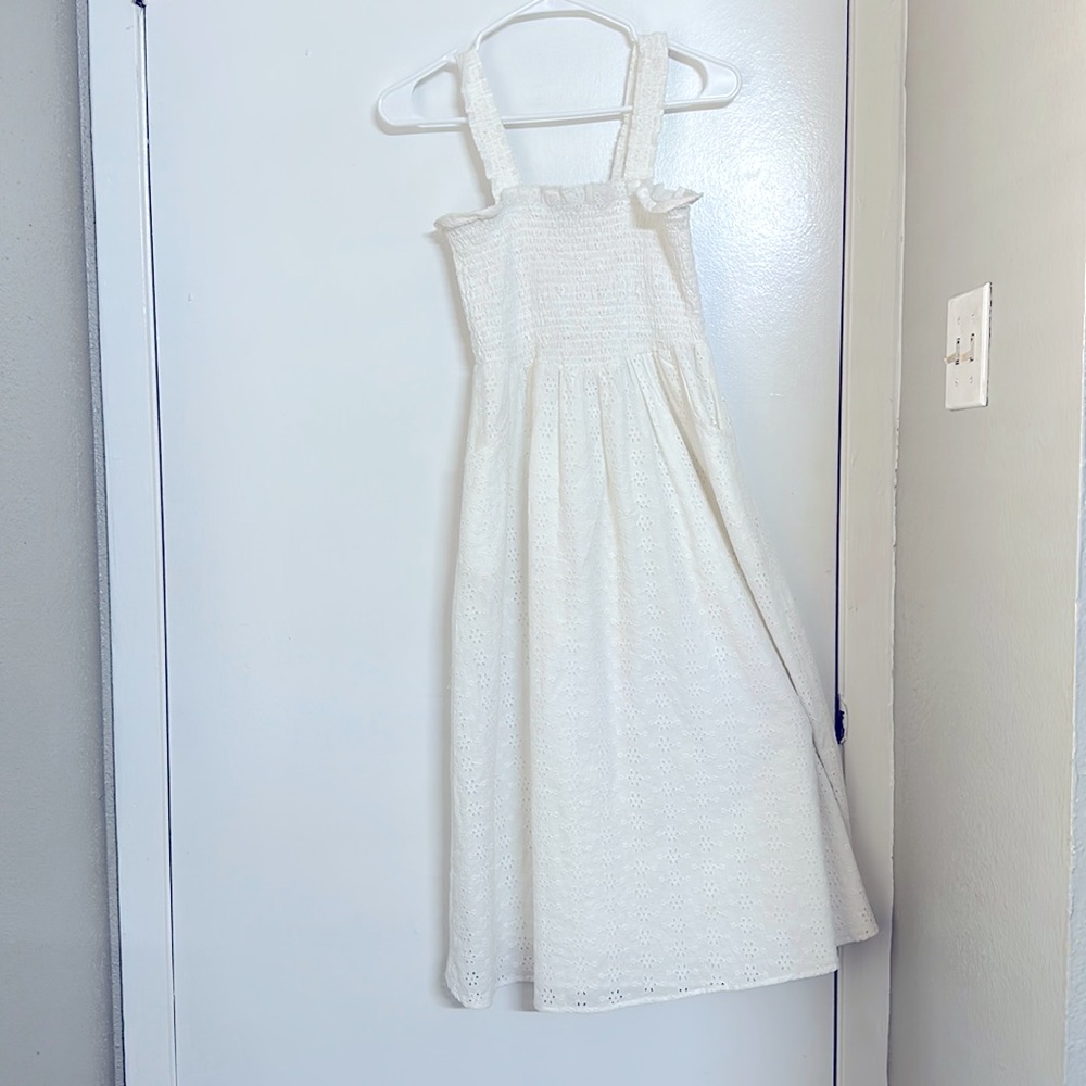White cotton embroidered unique dress-Valentines Special